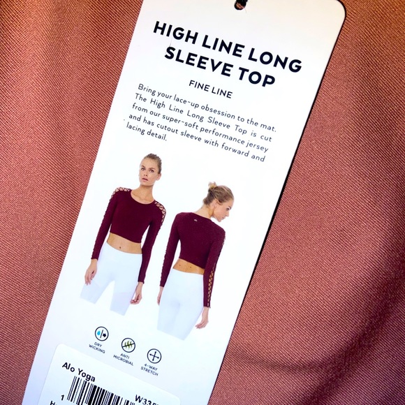 BNWT! High Line Long Sleeve Top in Black by Alo Yoga - Picture 4 of 9